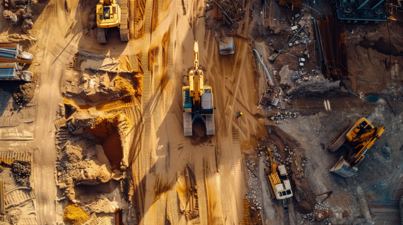 verzetten van zand of grind op de bouwplaats