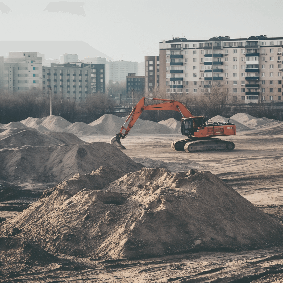 zand ligt klaar voor levering